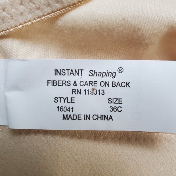 Plusform Instant Shaping Style #16041 Nude Flesh Beige Cotton Bra NWT Size 36C - Picture 8 of 10